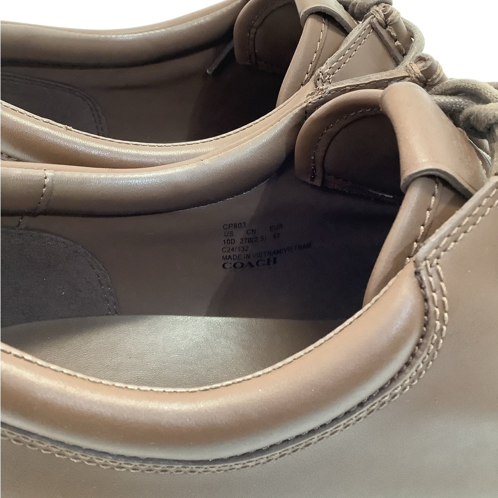 NEW Coach Men's Banks Saddle‎ Brown Leather Boots SIZE 10 - Picture 3 of 7